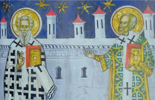 Sf. Ier. Epifanie, arhiepiscopul Ciprului, și Gherman, patriarhul Constantinopolului